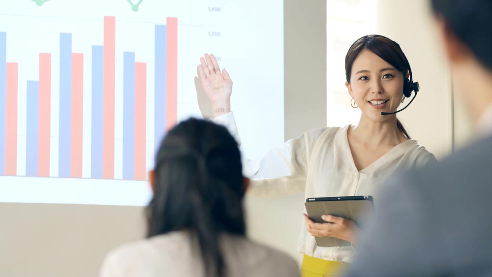 Business seminar concept. Seminar room. Lecturer.