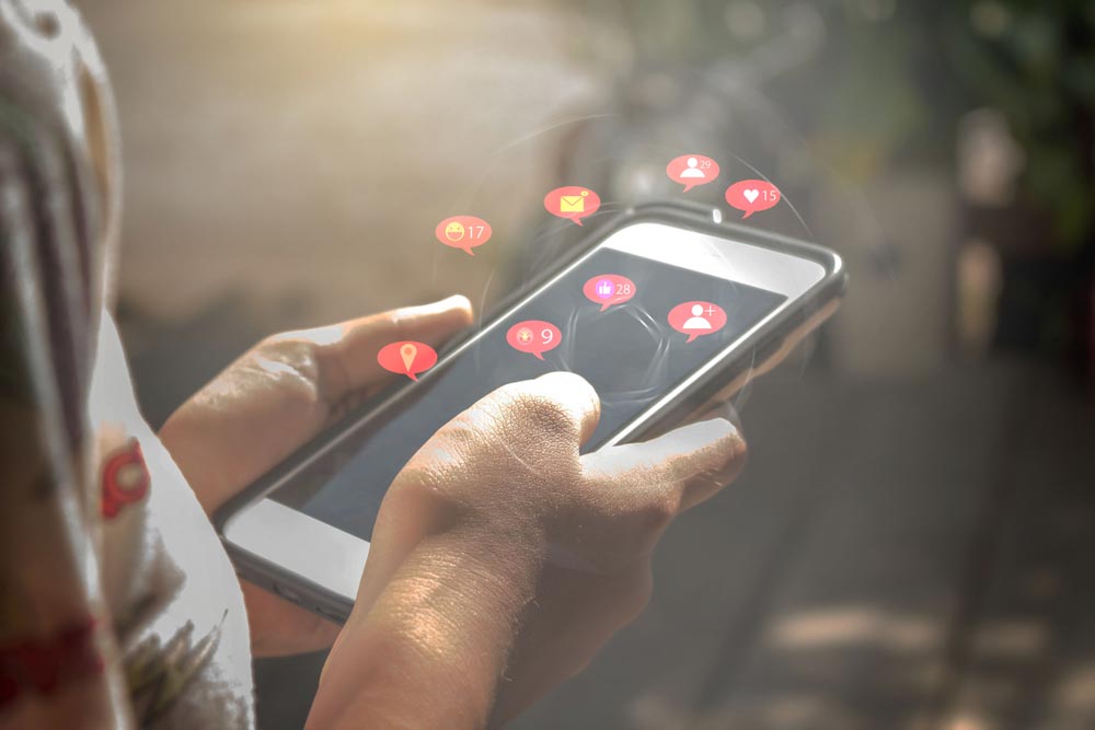 social network concept with smart phone