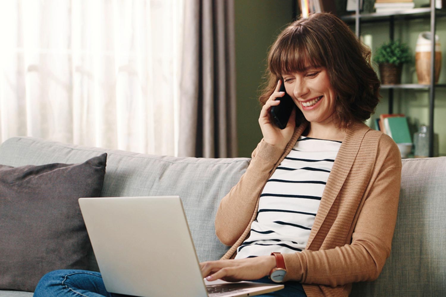 young female talking on cellphone